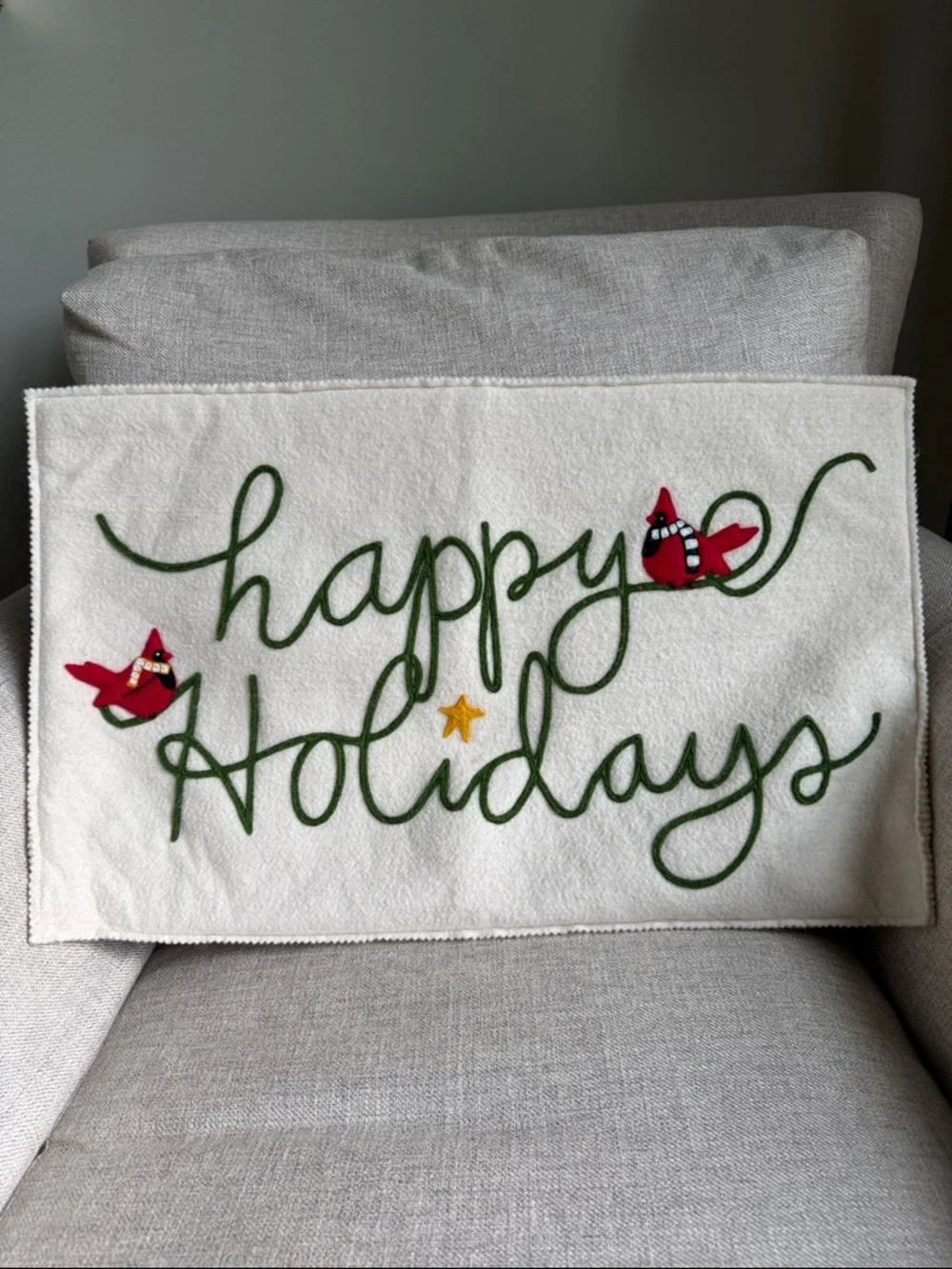 Hable Happy Holidays Pillow Cover, 14”x24”